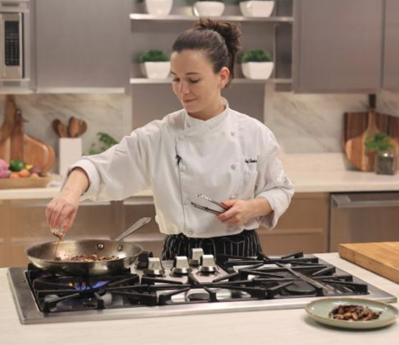 dr chef stephanie michalak cooking a healthy meal