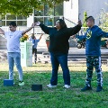 group of people doing yoga at blink
