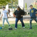 group of people doing yoga at blink