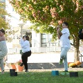 group of people doing yoga at blink