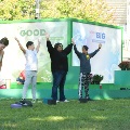 group of people doing yoga at blink
