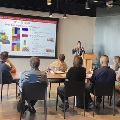 group of people learning during the food as medicine series at the create culinary studio at the cincinnati museum center