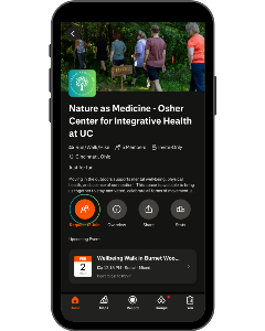 a phone with the strava nature as medicine group page