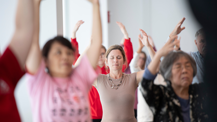 Tai Chi participants in a tai chi class