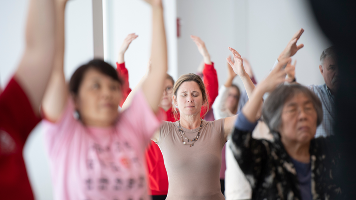 participants in a tai chi class