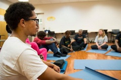 mindful resized group of people practicing mindfulness