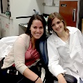 Two lab students sitting