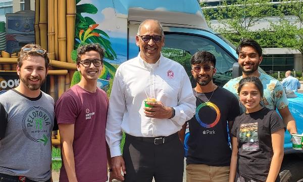 Med Sci Students with President Pinto